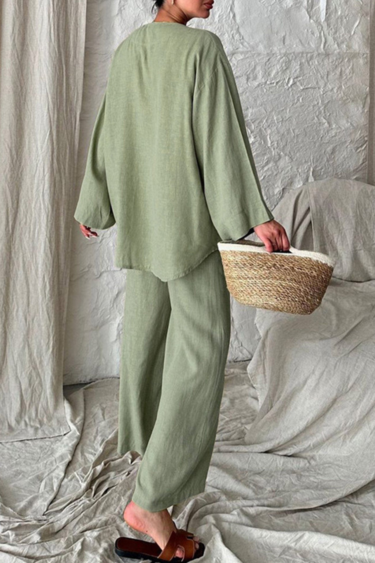 Barbara® | Long-sleeved shirt made of cotton with a lace-up front