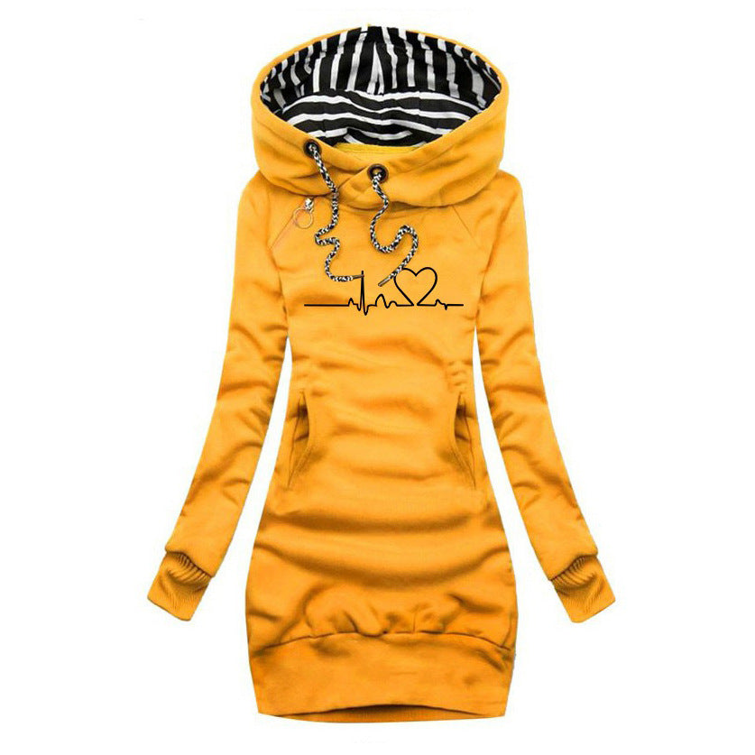 Diana | Sweater dress printed heart motif comfortable trendy