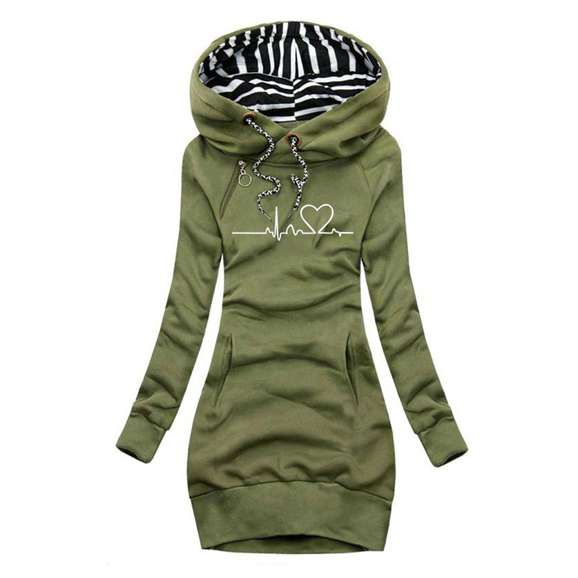 Diana | Sweater dress printed heart motif comfortable trendy
