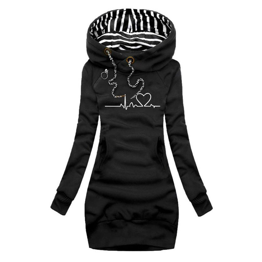 Diana | Sweater dress printed heart motif comfortable trendy