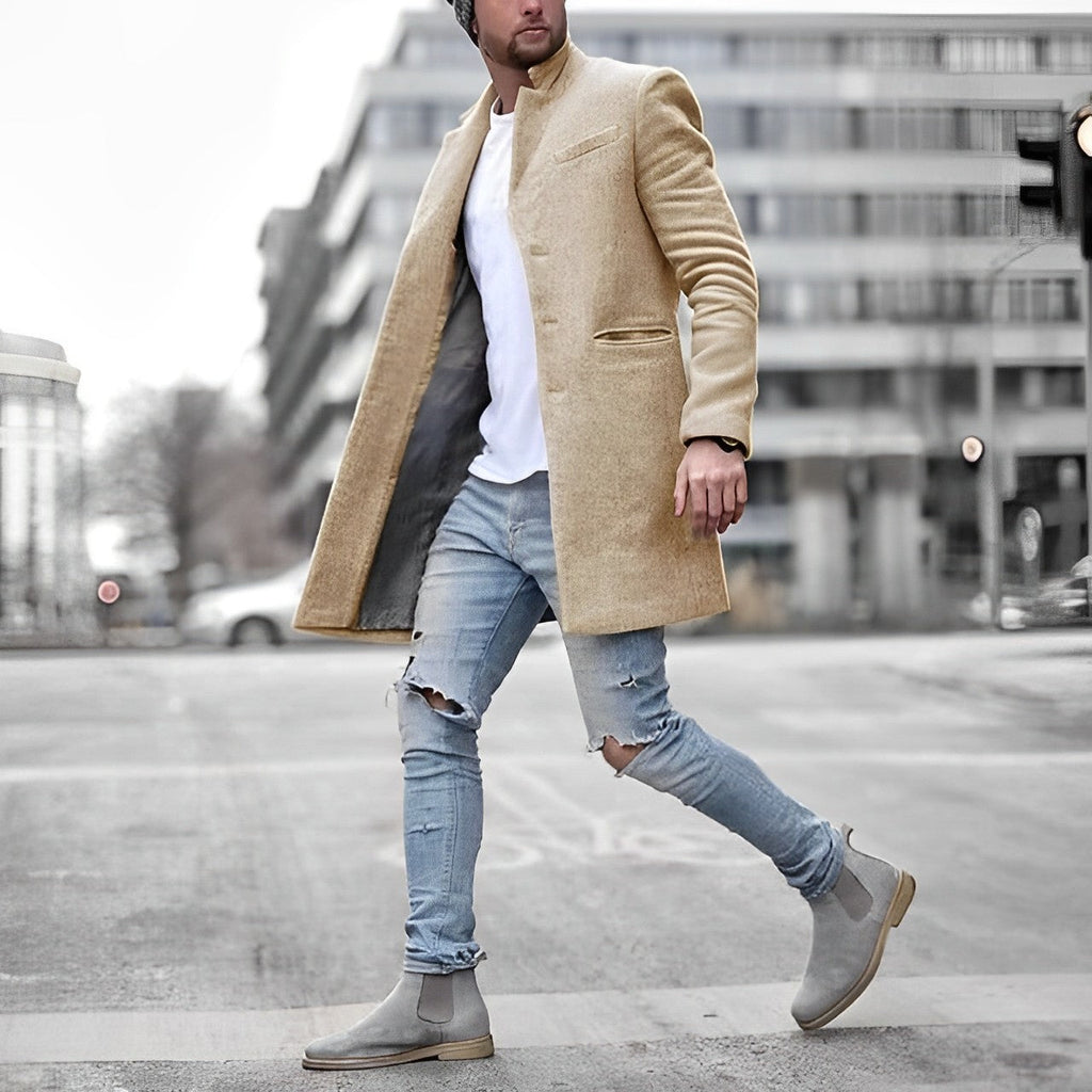 Teddy | Men's Slim-Fit Mid-Length Overcoat