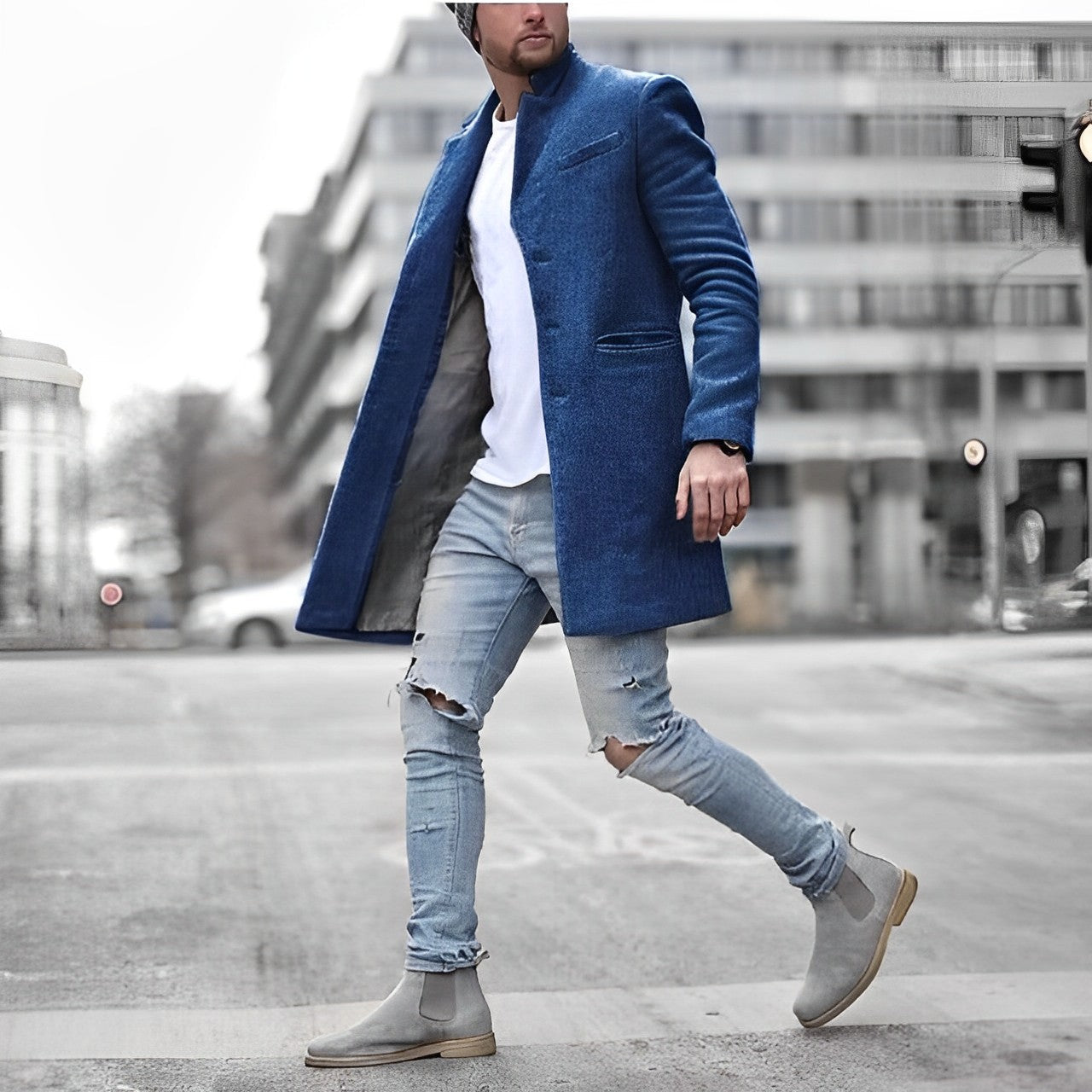 Teddy | Men's Slim-Fit Mid-Length Overcoat