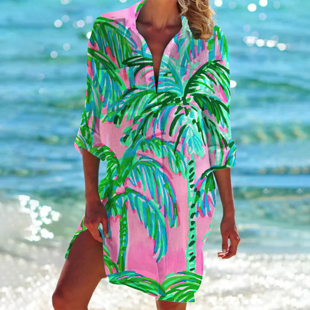 Silke | Stylish Tie-Dye Dress with Button Closure