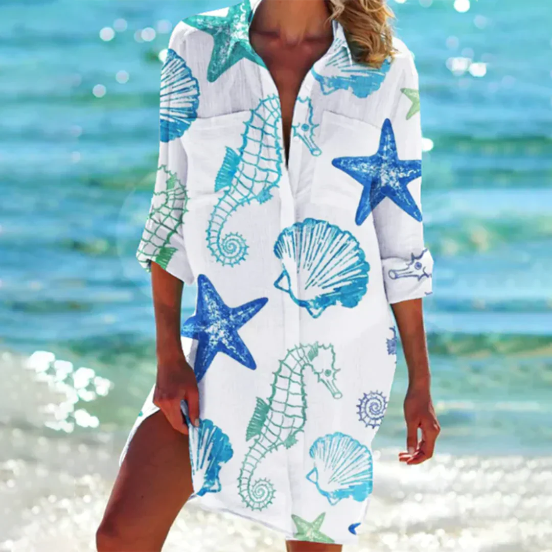 Silke | Stylish Tie-Dye Dress with Button Closure
