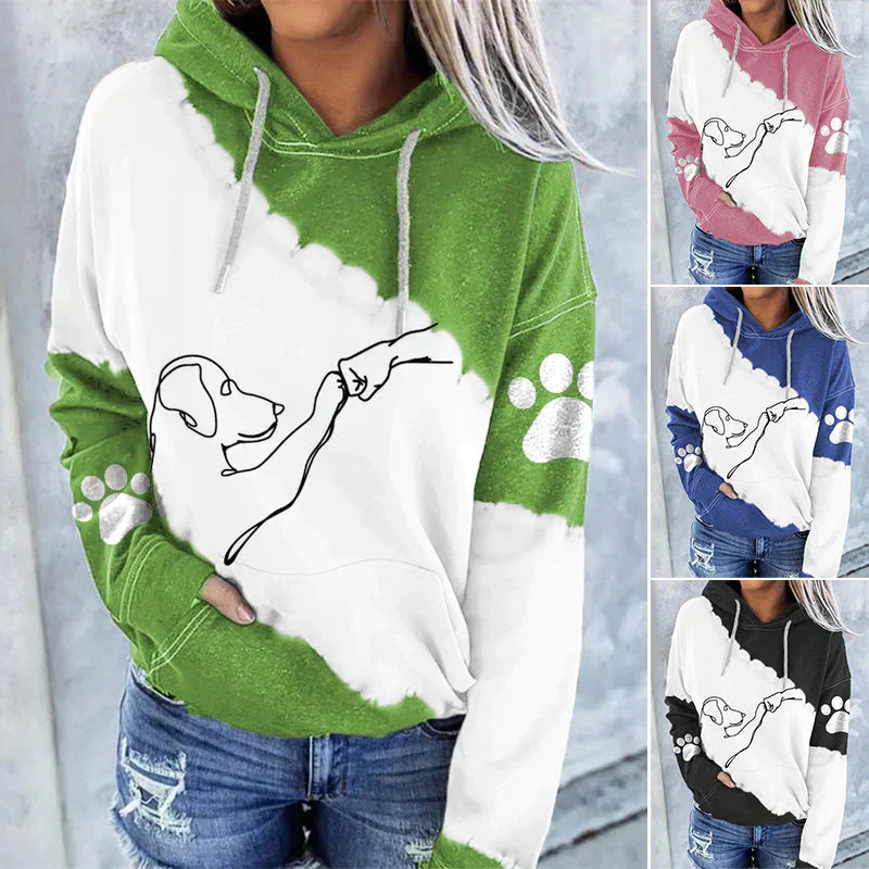 Consuelo | Ulrika – Trendy loose hoodie with dog print
