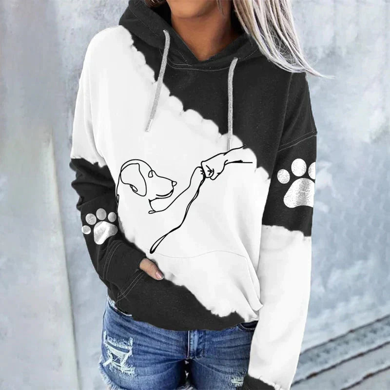 Consuelo | Ulrika – Trendy loose hoodie with dog print