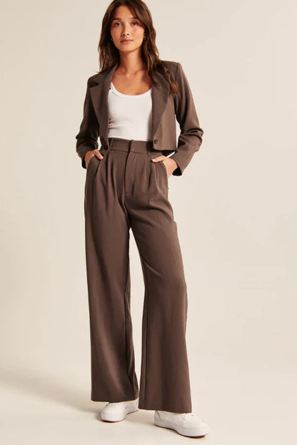 Reese | Tailored Chocolate Pants for Effortless Elegance