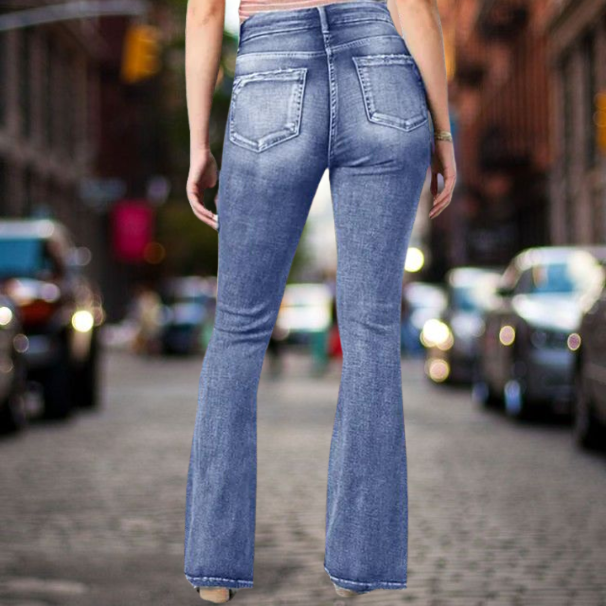 Ariana® | Elegance Classic Mid-Waist Jeans With Flair