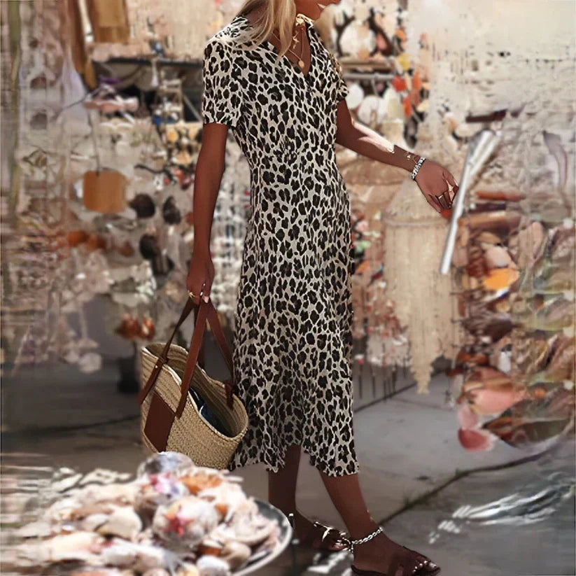 Alina® | Long Dress With Leopard Print