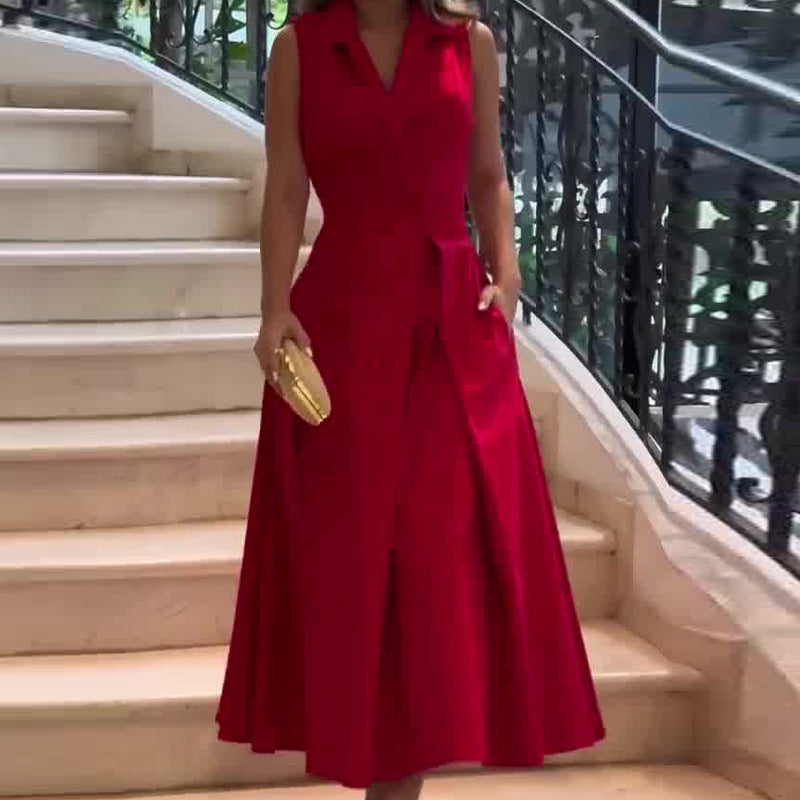 Ana Maria® | Purple V-neck midi dress