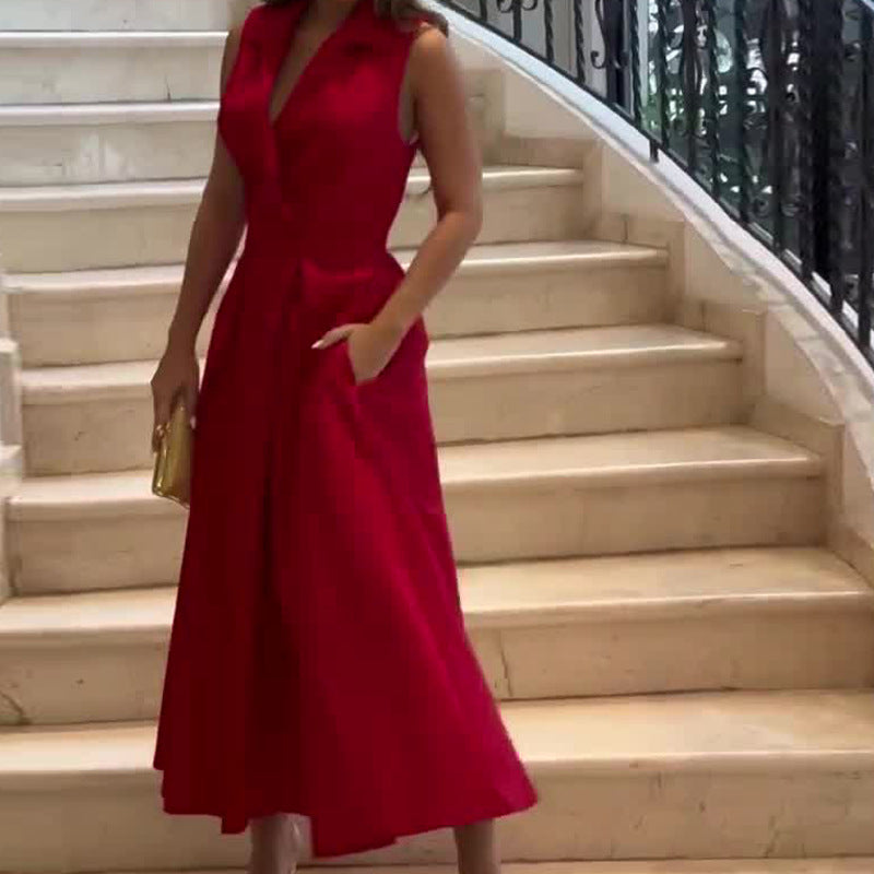 Ana Maria® | Purple V-neck midi dress
