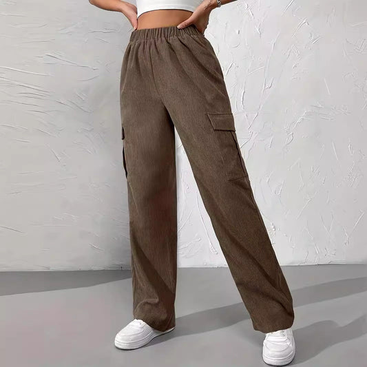 Bethania® | Autumn And Winter New Elastic Waist Cargo Pants Corduroy