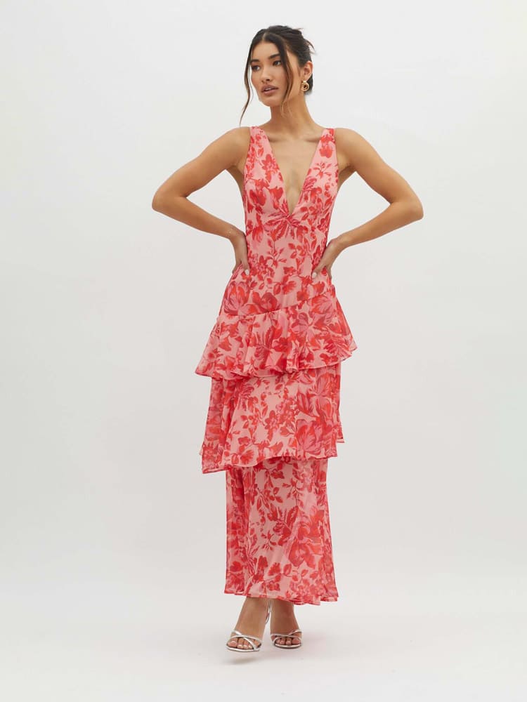 Kay | Strappy Back Floral Maxi Dress for Spring Elegance
