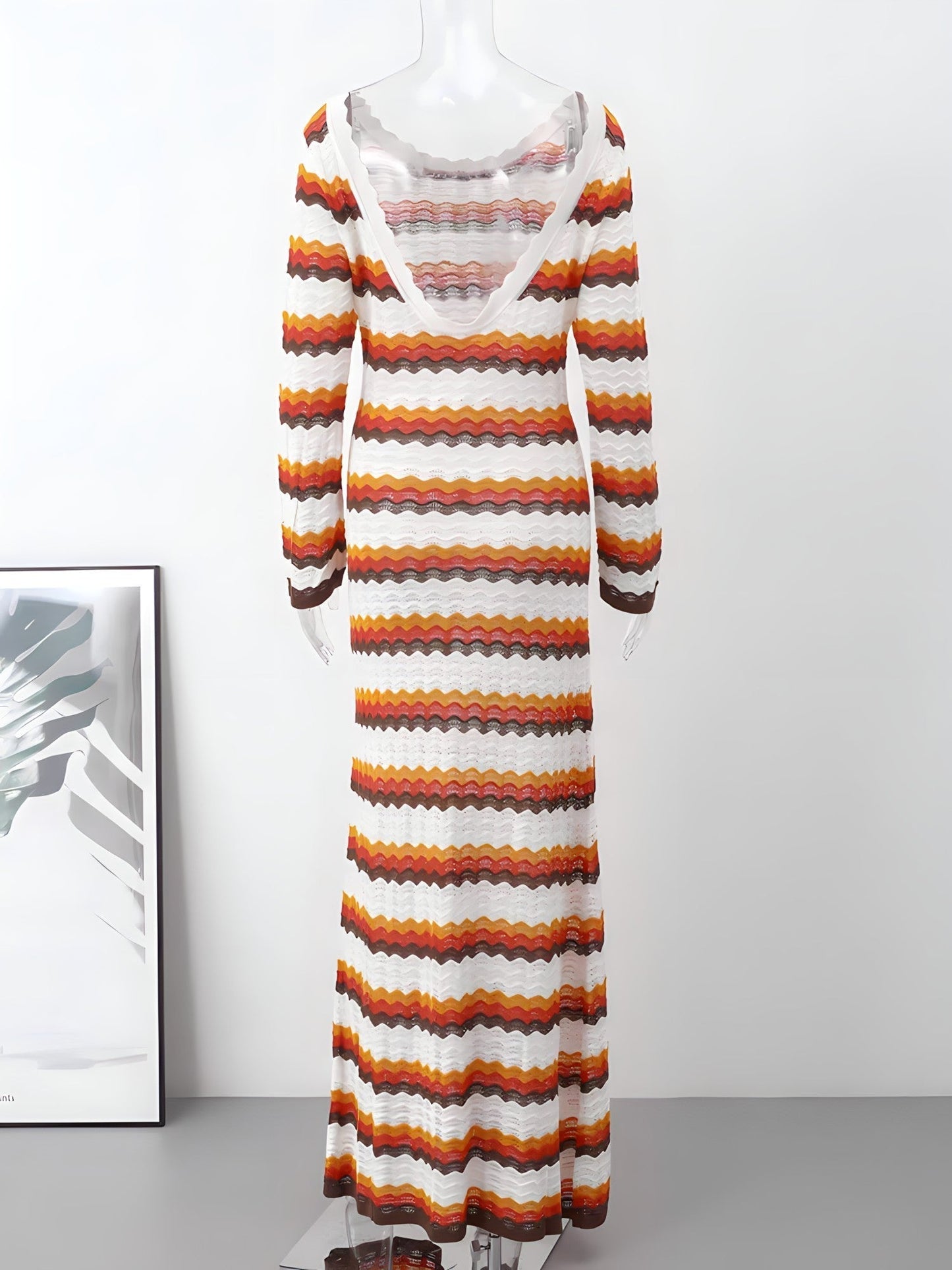 Anita® | Striped backless vintage knit dress