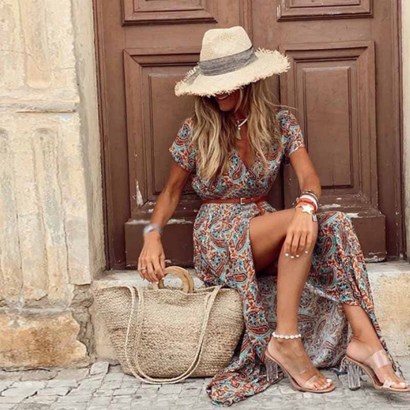 Belinda® | Printed long dress in boho chic style