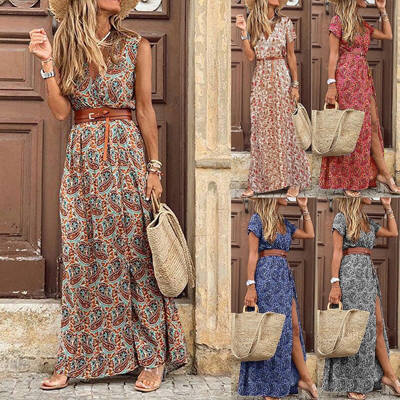 Belinda® | Printed long dress in boho chic style