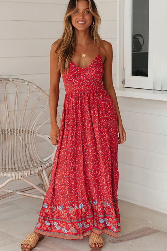 Cristina® | Long dress with V-neck and straps Adana
