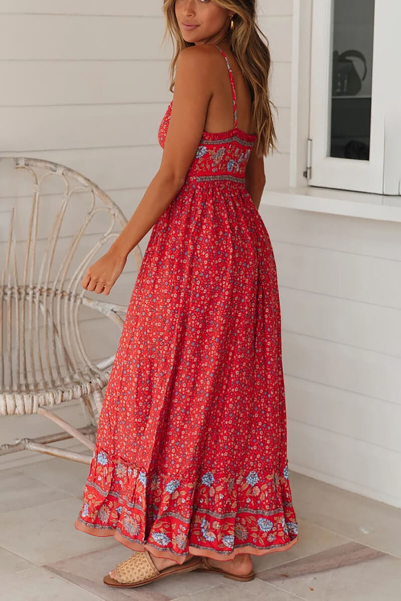 Cristina® | Long dress with V-neck and straps Adana