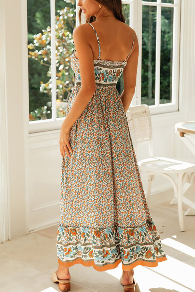 Cristina® | Long dress with V-neck and straps Adana