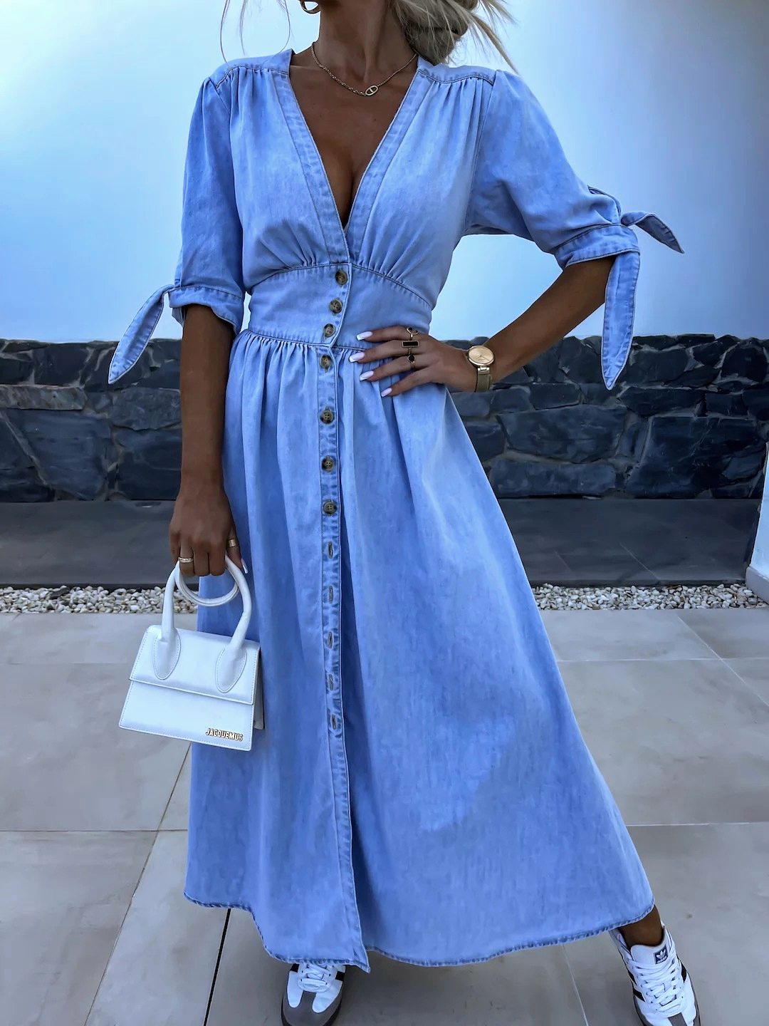 Elena® | Maxi denim dress