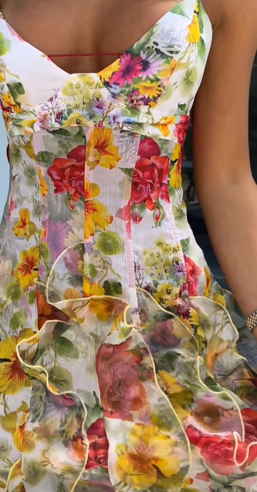 Mariah | Romantic Floral Maxi Dress with Ruffled Tiers