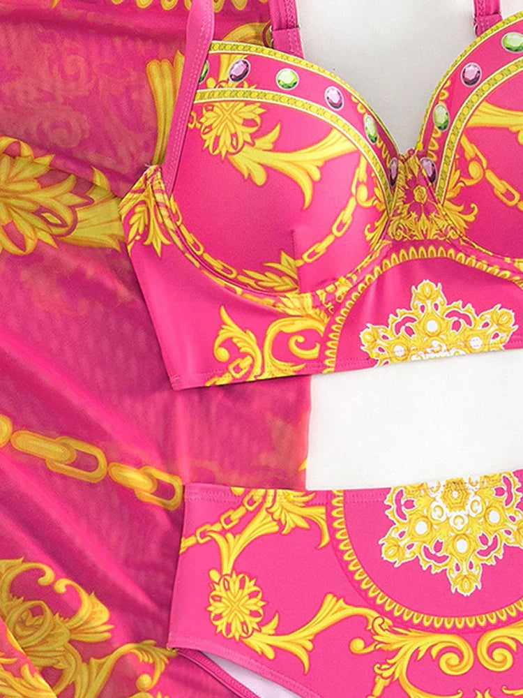 Borghild® | Bohemian Push-Up Swimwear With Cover-Up