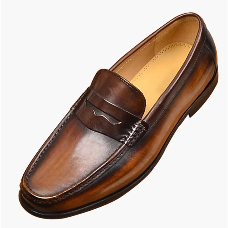 Men’s Loafers – Slip-On Penny Strap – Vegan Leather – Formal Streamlined Fit