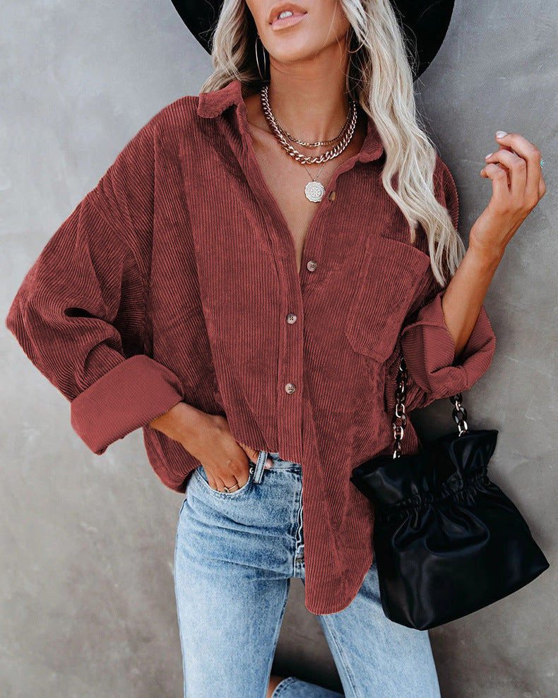 Britneigh® | Stylish Oversize Blouse With Button Placket