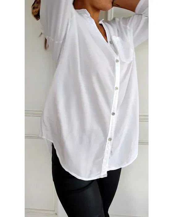 Britni® | Fashionable Women'S Blouse With Sequin Pocket