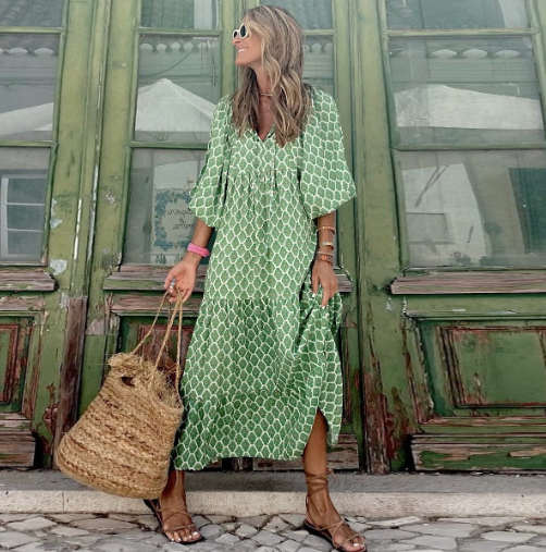 Lisa | Elegant Floral Midi Dress for Effortless Style