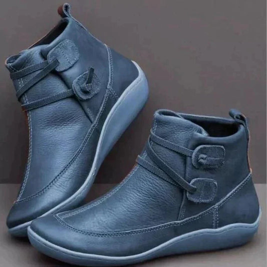 Eliza | Supportive Mid-Top Boots with Buckle Strap Design