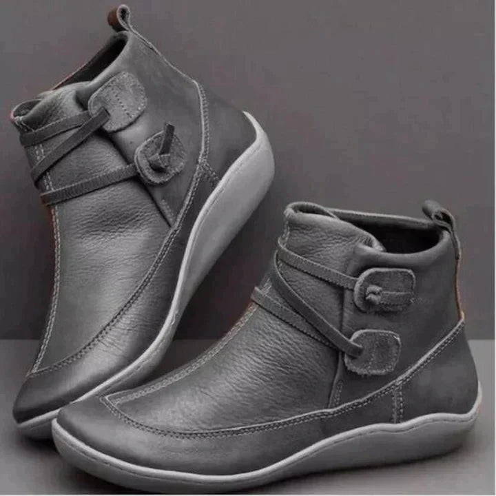 Eliza | Supportive Mid-Top Boots with Buckle Strap Design