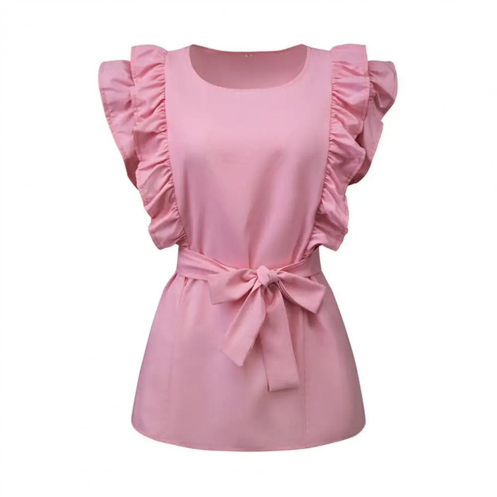 Browster® | Blouse With Ruffle Sleeves And Belt