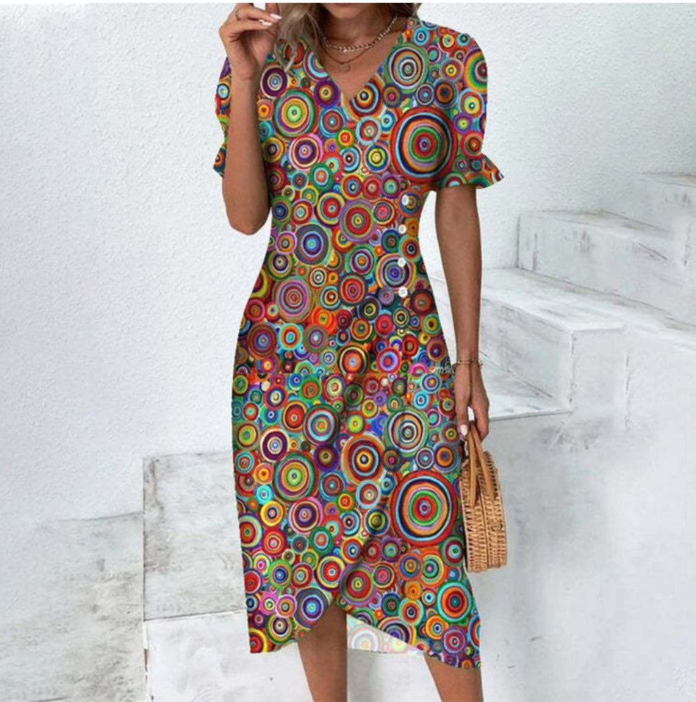 Dorotea® | Short Sleeve Dress With Floral Print