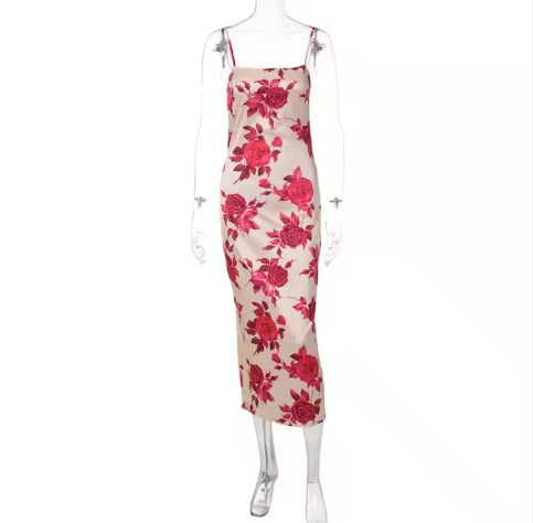 Alejandra® | Long Bodycon Dress With Rose Print
