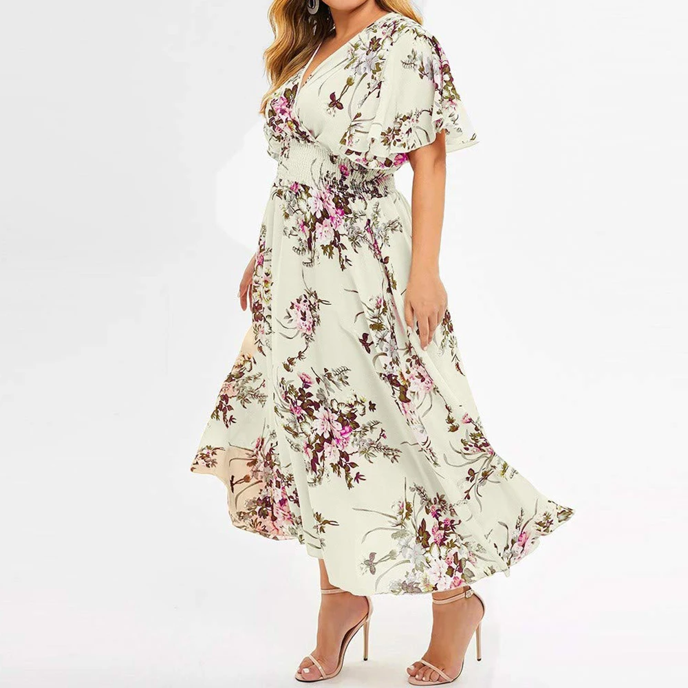 Criselda® | Long Dress For Women Made Of Floral Chiffon