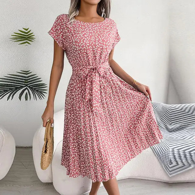 Constanza® | Summery Chiffon Dress With A Floral Pattern