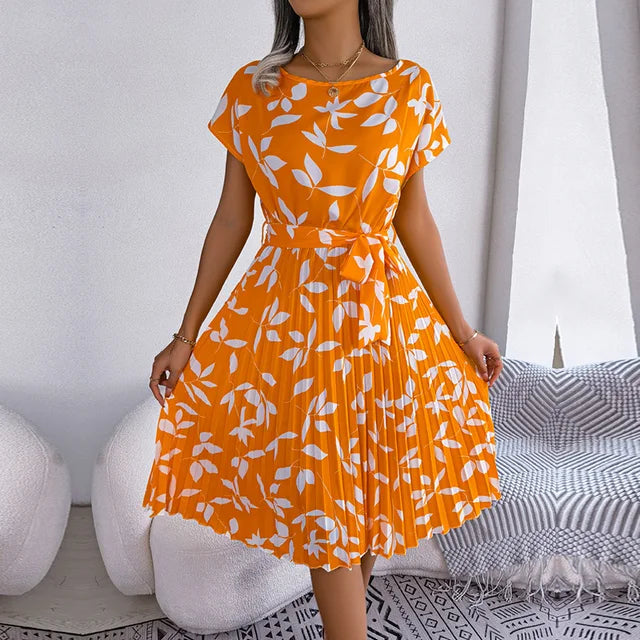 Constanza® | Summery Chiffon Dress With A Floral Pattern