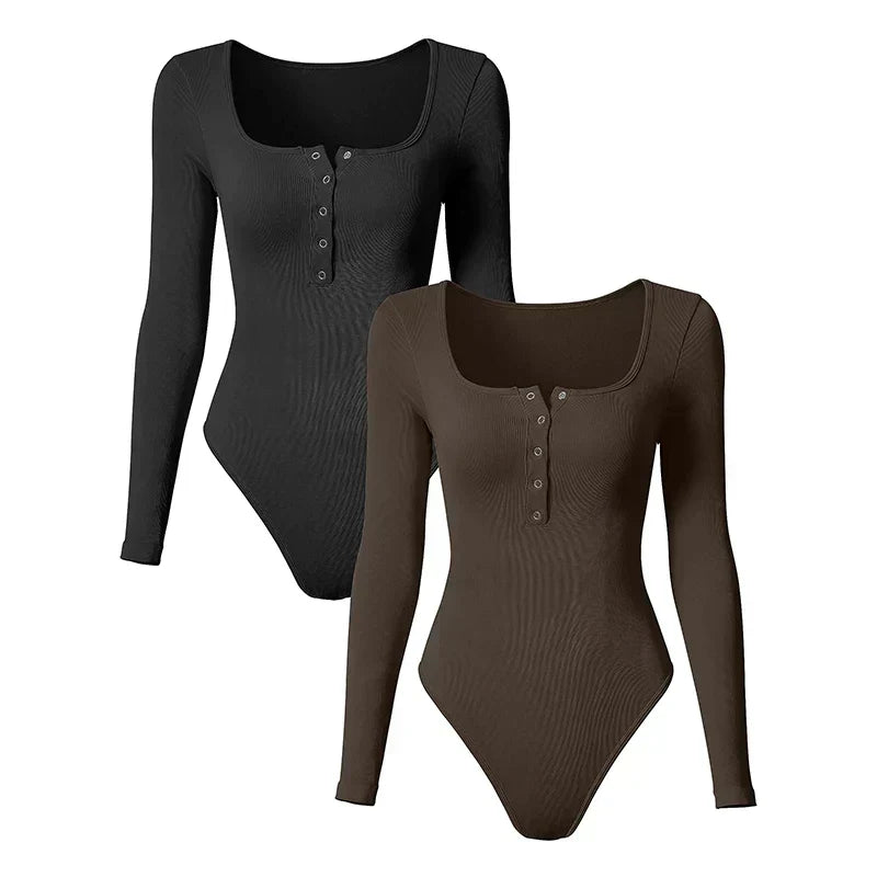 Avril® | Ribbed Bodysuit With Long Sleeves