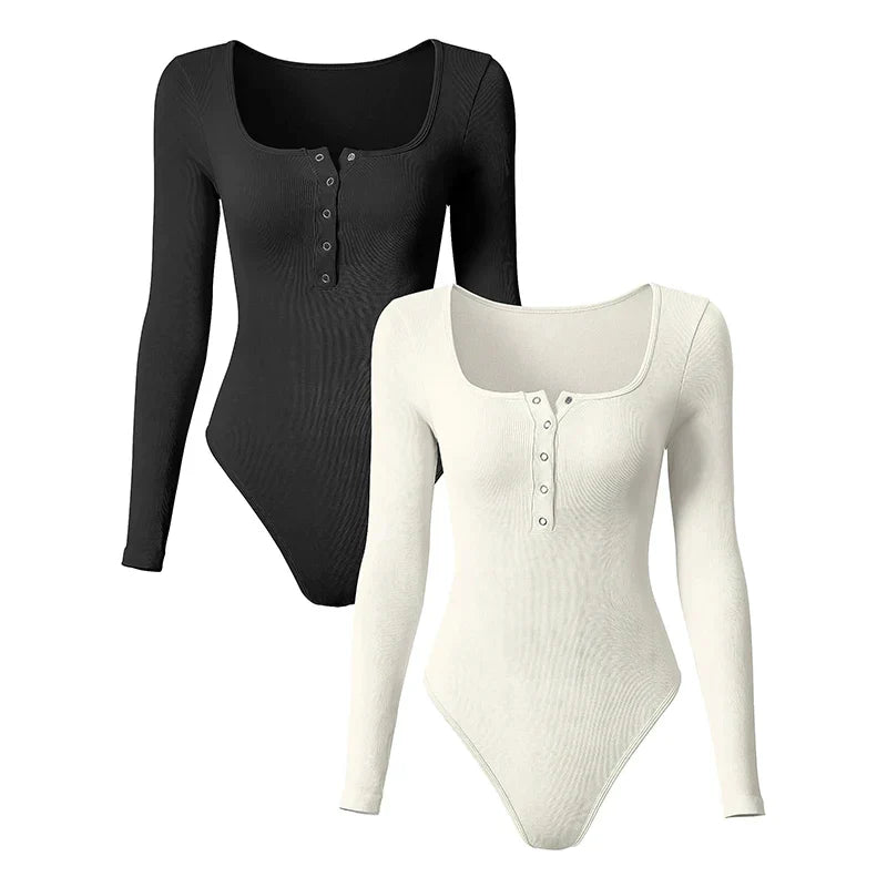 Avril® | Ribbed Bodysuit With Long Sleeves