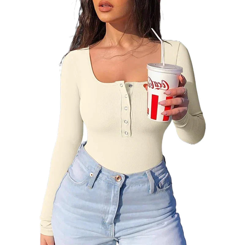 Avril® | Ribbed Bodysuit With Long Sleeves