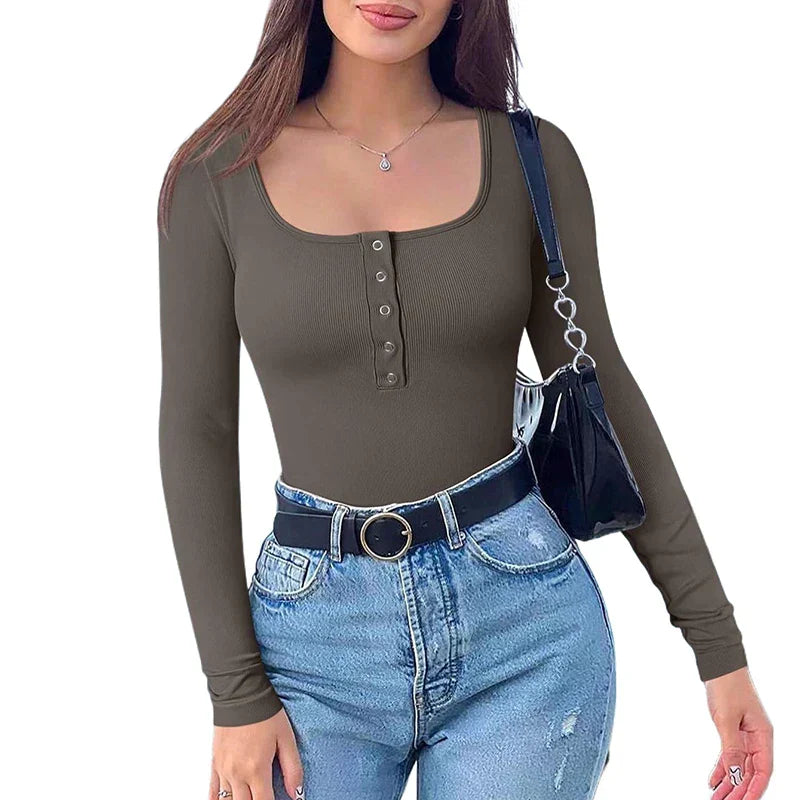Avril® | Ribbed Bodysuit With Long Sleeves