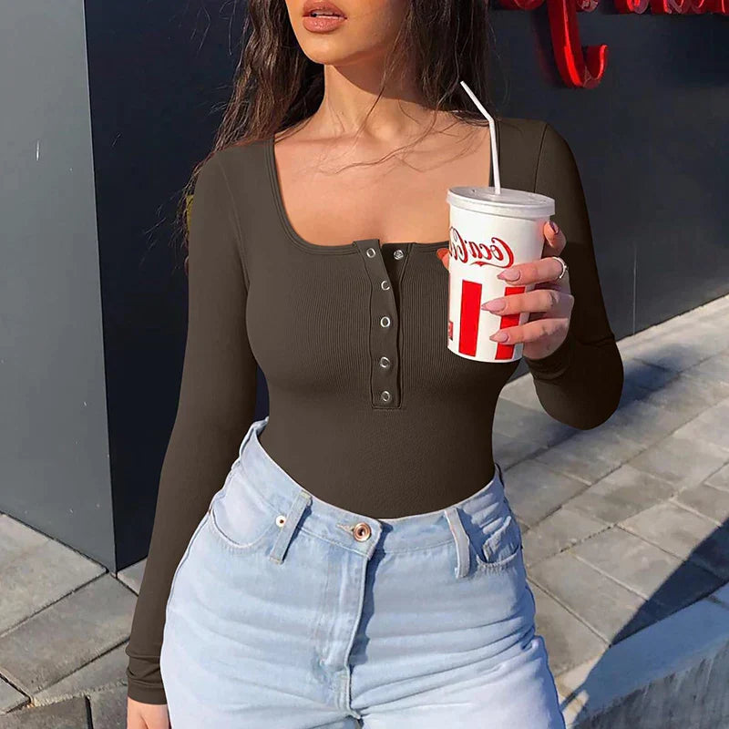 Avril® | Ribbed Bodysuit With Long Sleeves