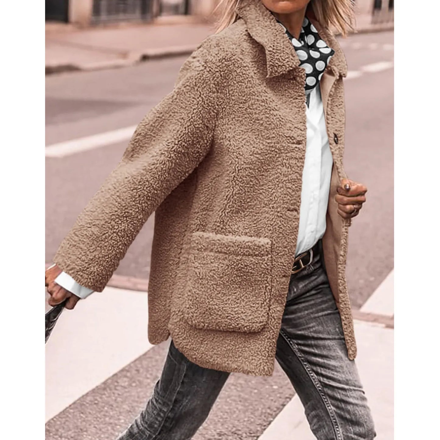 Eira® | Women's cuddly coat with button placket