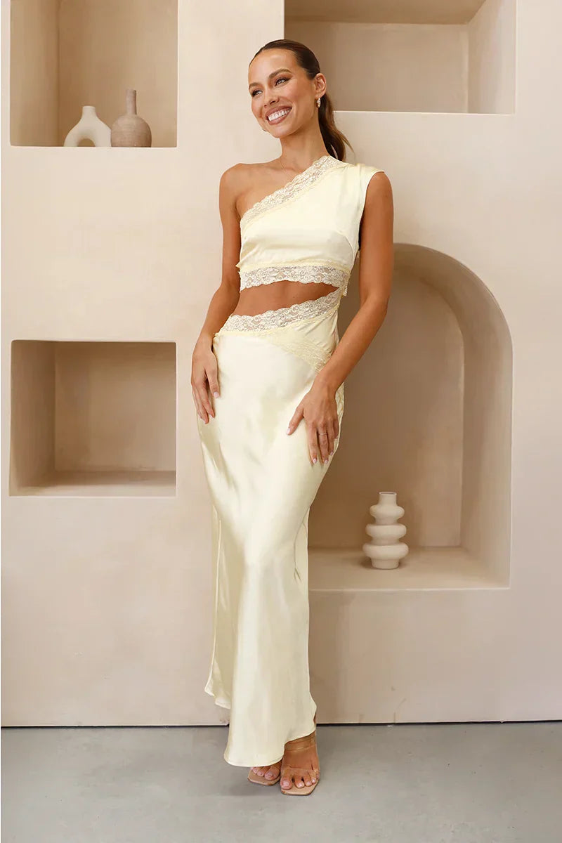 Dolores® | One-Shoulder Maxi Dress Gelb