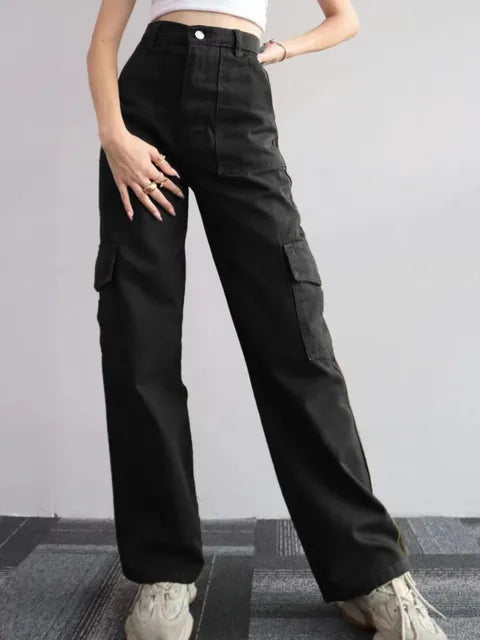 Beverley® | Vintage High Waist Cargo Pants With Straight Legs
