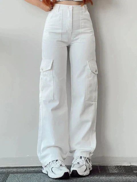 Camila® | Vintage High Waist Cargo Pants With Straight Legs