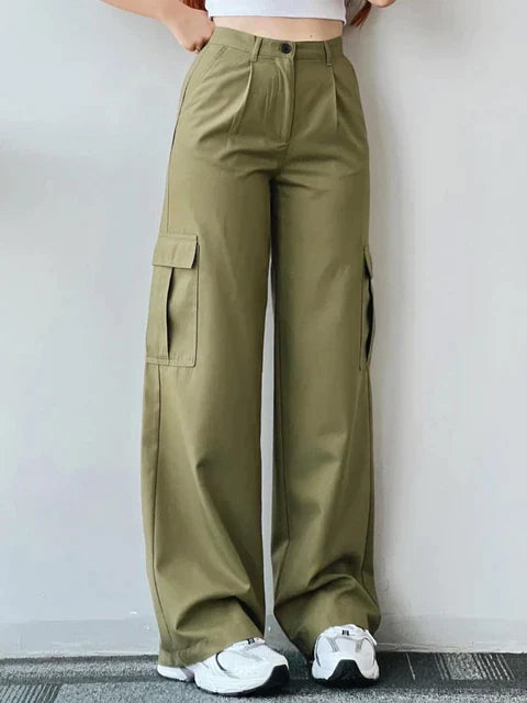 Camila® | Vintage High Waist Cargo Pants With Straight Legs