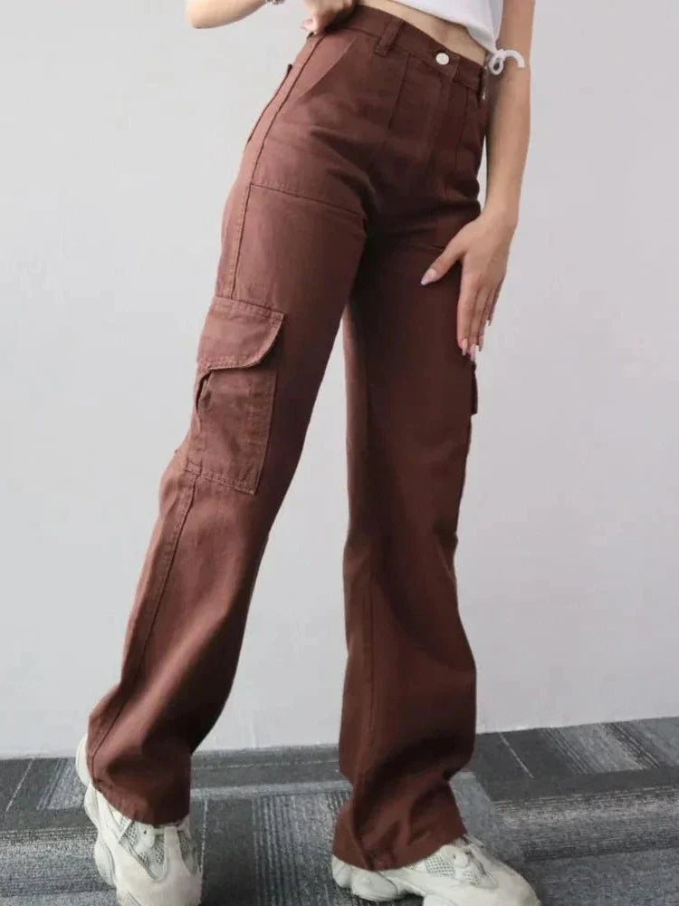 Camila® | Vintage High Waist Cargo Pants With Straight Legs