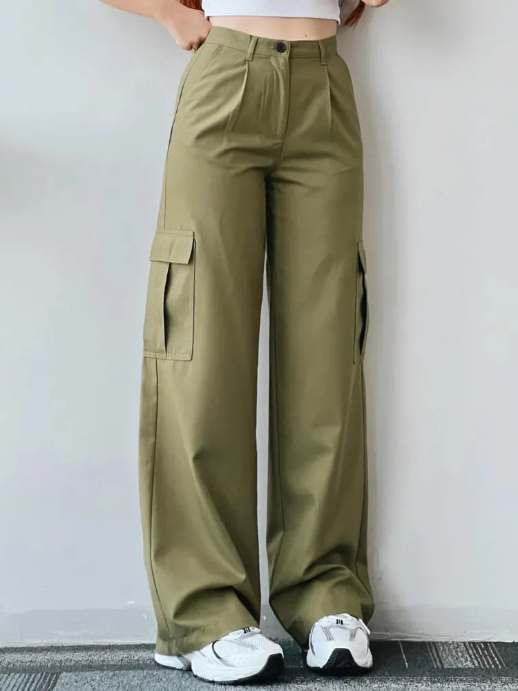 Camila® | Vintage High Waist Cargo Pants With Straight Legs